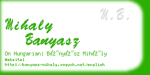 mihaly banyasz business card